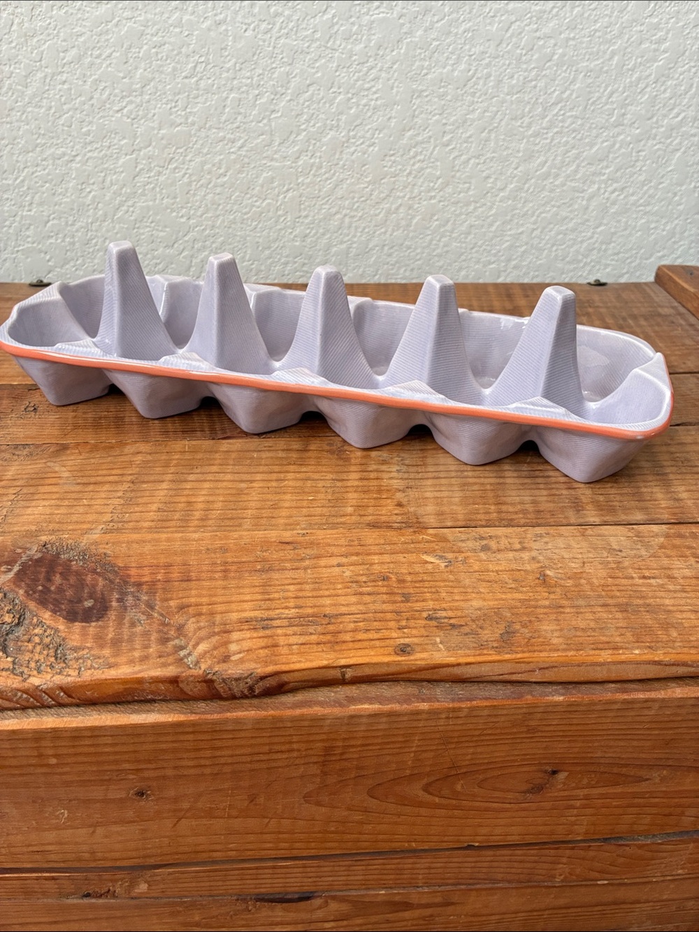 Anthropologie Ceramic Easter Egg Holder Purple Coral Like New Decor